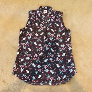 Cabi size small sleeveless floral top.  Great for warm weather